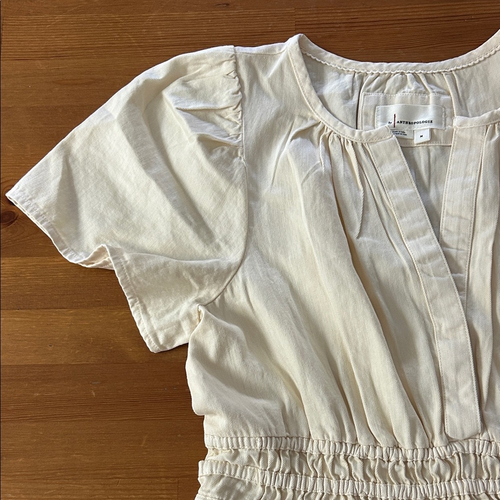 Cream Short Sleeve Dress